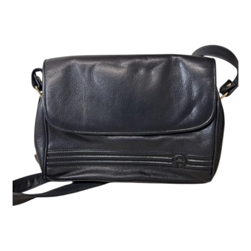 Etienne Aigner Genuine Leather Black Crossbody Bag